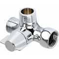 Miniatyrbillede 2 af 5: Solid Messing 3-vejsventil, 3-vejs afledningsventil, 3-vejs bruserventil, G1/2\" T-adapterventil, til bruser, håndbruser og afledningsbruser