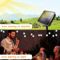 Pikkukuva 2 / 5: Aurinkokennovalot puutarhaan ja ulkotiloihin, 12 m/100 LED-valot, aurinkokäyttöiset vedenpitävät, koristeelliset kristallipallot (valkoinen)
