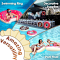 Miniatyrbilde 3 av 5: 2-pakke, Donut Pool Floater Pool Donut Pool Floater Donut Oppblåsbar Donut Inner Tube Donut Pool Ring Donut Strandbasseng, Rosa, Kaffe
