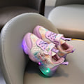 Miniatyrbillede 4 af 6: Elsa sko, prinsessesko, piges lysende sko, børns LED-sneakers, drenge piger let mesh stof sko cross-træning sko casual børns sneakers lilla 23 Purple