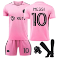 Miniatyrbilde 1 av 5: MIA MI Messi Camiseta No10 Fotballtrøye Boy Kid T-Shirt Set Voksen Sportsklær Jente Sportsdrakt Beskyttelsesklær Cosplay Kit B1 B1 18