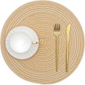 Pikkukuva 3 / 5: Pöytätabletit, 6 kpl:n setti, Khaki 38x38cm Pyöreä kudottu pöytätabletti Pestävä H-FA6- G