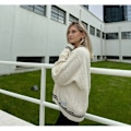 Pikkukuva 3 / 5: Taylor Swift Star Folklore Cardigan Tähti Brodeerat Ylisuuri Neulostuva Nappi Ylös -Paita Beige Beige M