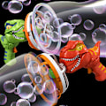Pikkukuva 4 / 6: Fläkt Dinosaur Bubble Machine Auto Bubble Machine red