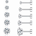 Miniatyrbillede 1 af 5: Cubic Zirconia Hypoallergena øreringe til kvinder Mænd Piger Statement Brosk Mode Kirurgisk stål Helix øreringe 5 par