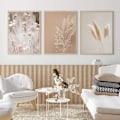 Pikkukuva 1 / 4: Taulu Canvas-tulostus Pampas-ruoho Kasvit Luonnonmaisema Kuivattu ruoho Moderni Boho Botaaninen Juliste Galleria Taulut 20x30cm(8x12in) x3 Kehystämätön