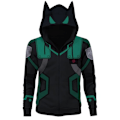 Miniatyrbild 4 av 4: My Hero Academia Midoriya Izuku Deku Cosplay Kostym Jacka Vuxen Unisex Hoodie Kappa Tröja A A M