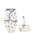Miniatyrbillede 1 af 5: Baby + hue, Cocoon Wrap bomuldssvøb Sailing boat S