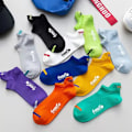 Miniatyrbillede 2 af 7: 5 par Lyse Farvede Ankel No Show Sokker Mænd Åndbar Gademode Sport Deodorant Usynlig Rejse Løbesokker Random 5 Par Random 5 Pairs one size