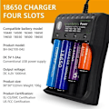 Miniatyrbillede 2 af 5: Ny 4-pladser batterilader USB -lader hurtiglader til 18650 litiumbatteri