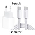 Miniatyrbilde 1 av 6: 2 stk Samsung Hurtiglader - Adapter + Kabel 20W USB-C 2m white