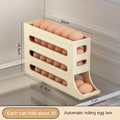 Miniatyrbild 1 av 9: 4-lagers kylskåpsäggställ Äggdispenser Automatisk rullande äggbricka Förvaring 30 äggbehållare Beige