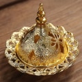 Miniatyrbillede 2 af 5: Eid Mubarak Stjerne Måne Mini Bærbar Gylden Røgelse Pagoda