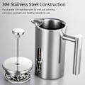 Miniatyrbillede 2 af 4: 350ml/800ml/1000ml Rustfrit stål Fransk pressekande Kaffemaskine Dobbeltlagsisoleret Kaffemaskine BY-WELLNGS 1000 ml