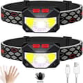 Pakke 50000LM Kraftig LED Hodelykt Sensor Hodelykt USB Oppladbar