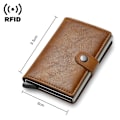 Miniatyrbilde 4 av 5: Kolfiber Kredittkortholder Lommebok Herre Rfid Smart Metall Tynn Slim Pop Up Minimalistisk Lommebok Liten Svart Lommebok Metall Vallet Black