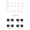 Pikkukuva 2 / 4: Polarisoidut aurinkolasit Miehille Aurinkolasit Naisille UV-suoja Klassinen Aviator Aurinkolasit Ajolaseja Red frame golden beam black and gray