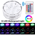 Miniatyrbillede 2 af 5: Neddykkelige 10 LED-lys, RGB Multifarvet Vandtæt