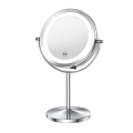 Miniatyrbild 1 av 5: Upplyst smink spegel med ljus och förstoringsglas, 1x/10x förstoring Dubbelsidig LED-spegel 360° roterbar rund spegel