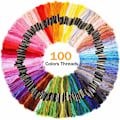 Miniatyrbild 3 av 4: 154 delar broderikit, 100 färgade trådar, 5 delar bambu broderiram, korsstygnsverktyg