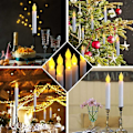Miniatyrbild 5 av 5: LED-ljus - Långa ljusstakeljus - Set med 12 flamlösa LED-ljus AA-batteriljus 16,5X2 cm Ljusljus för P