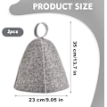 Miniatyrbilde 3 av 6: 2 stk badstuehatter, original ull, komfortabel og pustende for badstue, 100 % naturlige filt badstue-tilbehør (grå og hvit)-FA5-