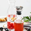 Miniatyrbillede 5 af 5: Liter Glaskedel med rustfrit stål silikone flip låg