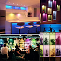 Miniatyrbillede 8 af 10: 6 LED-spotlights med 2 fjernbetjeninger RGB Design mange farver black