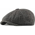 Miniatyrbilde 1 av 4: Newsboy Cap Justerbar Herringbone Baker Boy Flat Kepsar Skyddsmössa Tyg Cap för män