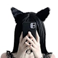 Miniatyrbillede 2 af 6: Katteører og Varulv Dyrehale Cosplay Kostume - Perfekt Sort black 65cm