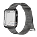Miniatyrbild 1 av 7: Milanese Armband + Skydd för Apple Watch Ultra 49MM 41mm 40mm 44mm 38mm 42mm TPU-skärm Iwatch Series 9 8 7 6 SE 5 4 Correa 45mm svart black 49mm-For ultra 2 1