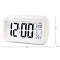 Miniatyrbild 4 av 4: Stor LCD-skärm Mute Smart Light Elektronisk väckarklocka Black