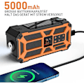 Pikkukuva 5 / 5: Aurinkokennoilla varustettu veivattava radio, taskulamppu ja 5000 mAh:n virtapankki SOS FB580-Silver