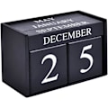 Miniatyrbild 1 av 4: Trä skrivbord block kalender - evig block månad datum display