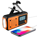 Miniatyrbilde 1 av 5: Nyeste nødradio, 4000mAh Power Bank solcelle vevradio, AM/FM/WB/NOAA og varsling bærbar værradio