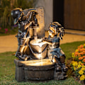 Miniatyrbilde 4 av 5: Innendørs / utendørs jente og gutt statue harpiks hageskulptur gård kunst D