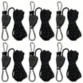 Tältlinsträckare 6-pack med rep 6 Pieces Black