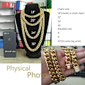 Pikkukuva 4 / 5: Miesten Miami Cuban Link -ketju 18K kullalla 15mm ruostumatonta terästä CZ-timantti chokerilla (20,0 tuumaa)