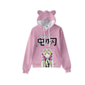 Miniatyrbild 2 av 4: Unisex Demon Slayer Tryckt Hoodie Sweatshirt Casual Pullover Kattöron Huvad Tröja Toppar Rosa Pink M