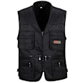 Miniatyrbillede 4 af 6: Fiskevest Top Herre Let Casual Lynlås Lomme Arbejdstøj Far khaki khaki 2XL