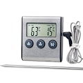 Miniatyrbilde 1 av 5: Grilltermometer i metall med hög precision, digital display, utomhusgrilltermometer, timer -50 grader--250 grader