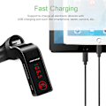 Miniatyrbillede 3 af 5: Bluetooth bil FM-transmitter MP3 USB sort Sort black one size