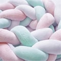 Miniatyrbilde 3 av 4: Sengestøtfanger, babystøtfanger sengslange babystøtfanger veving kantbeskyttelse hodebeskyttelse dekorasjon for barneseng (grå, 100 cm) hvit * grønn * rosa White*Green*Pink 150cm