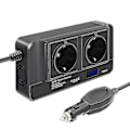 Pikkukuva 1 / 5: 200W Auton muuntaja, Jännitteen muuntaja 12V - 220V Älykkäällä LCD-näytöllä, 2 Pistorasiaa ja 4 USB-C-liitäntää