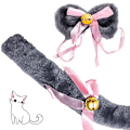 Miniatyrbild 4 av 5: Högtidskalas Cosplay Tillbehör Kattöron Pannband Kattsvans Kattklo Båge 4-delars Set Grå