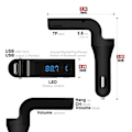 Miniatyrbillede 4 af 5: Bluetooth bil FM-transmitter MP3 USB sort Sort black one size