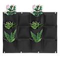 Miniatyrbillede 3 af 10: Plantekasse Have Balkon Væg Vertikal Blomst Planter Hængende Plantekasse Sort Farve 12 Lommer
