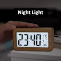 Miniatyrbild 5 av 5: Trädigital väckarklocka, LED-display väckarklocka i trästruktur