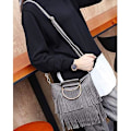 Miniatyrbillede 4 af 5: Kvinde Mode Skulder Crossbody Tote Håndtaske Pung Frynser