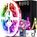 Miniatyrbild 1 av 7: 15M LED-remsor Bluetooth Smart App-kontroll Musik Synkronisering Färgbyte RGB LED-ljusremsor med fjärrkontroll